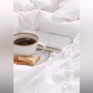 H&M New Duvet Cover 100% cotton RuffleTrimmed Set